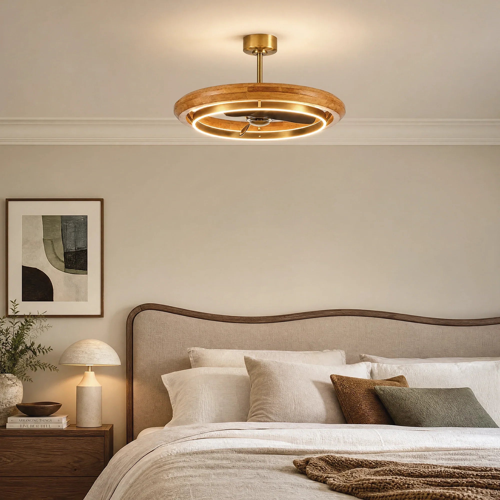 RAVELLO Ceiling Fan Ø84 cm with LED Light and Hidden Blades