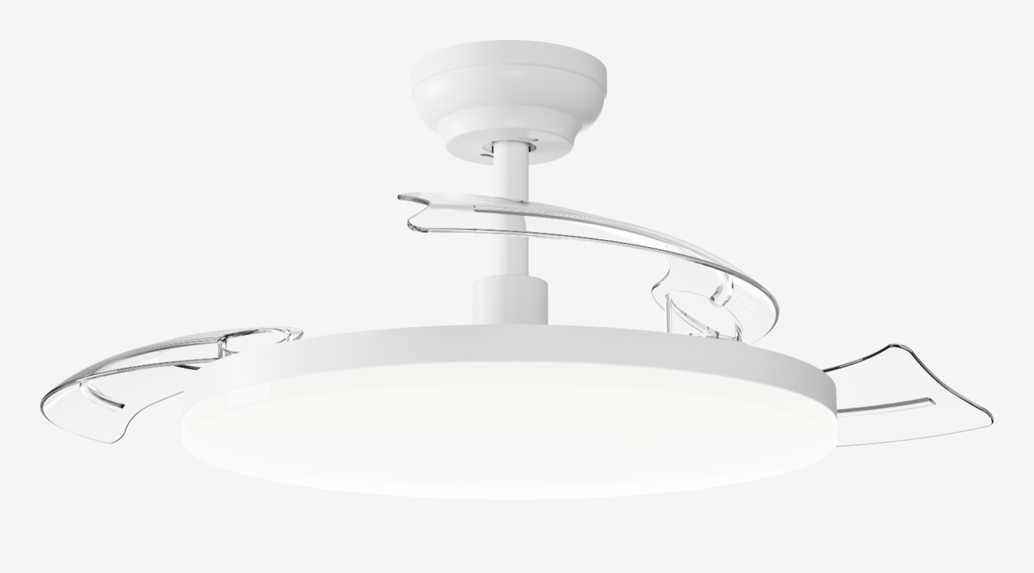 Ceiling Fan with with Retractable Blades and LED Light