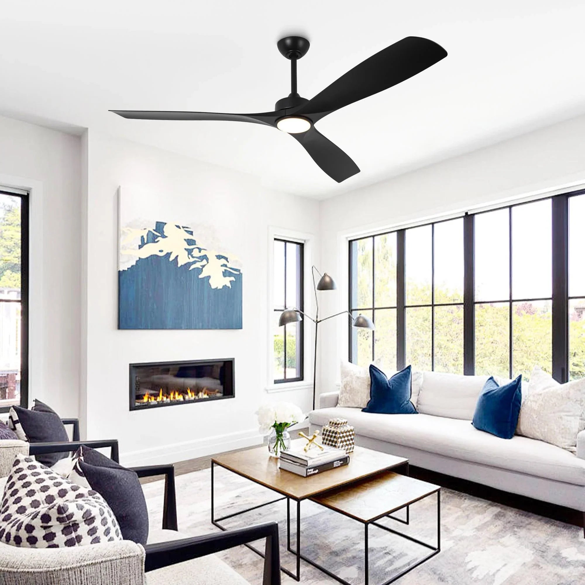 152cm (60") Alexi DC Motor Modern Downrod Ceiling Fan with LED Light