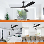 60 Inch Alexi DC Motor Modern Downrod Ceiling Fan with LED Light - Parrot Uncle UK