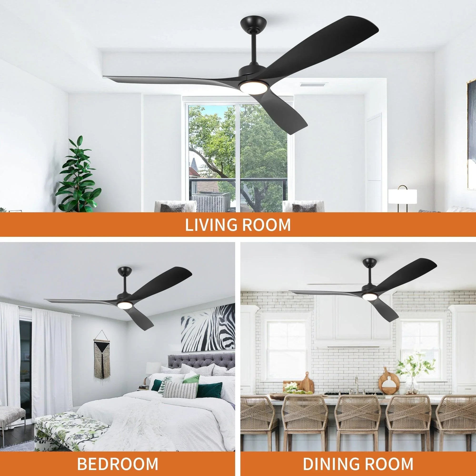 60 Inch Alexi DC Motor Modern Downrod Ceiling Fan with LED Light - Parrot Uncle UK