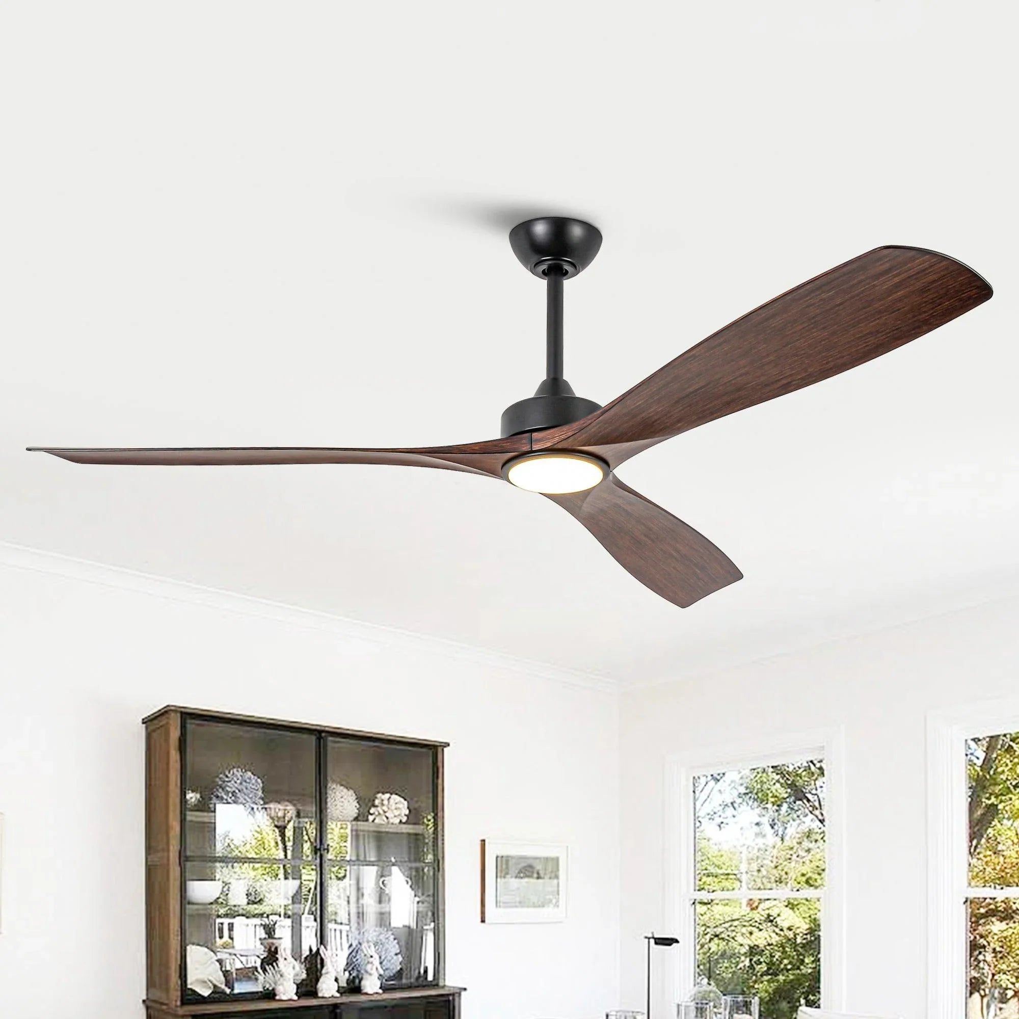 60 Inch Alexi DC Motor Modern Downrod Ceiling Fan with LED Light - Parrot Uncle UK
