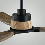 Louise Matte Black Ceiling Fan Ø142 cm with LED Light and 100% Solid Wood Blades