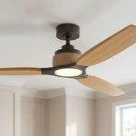 Louise Black/Natural Wood Ceiling Fan Ø142 cm with 100% Solid Wood Blades