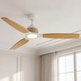 Louise White/Natural Wood Ceiling Fan Ø142 cm with 100% Solid Wood Blades