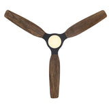 Louise Matte Black Ceiling Fan Ø142 cm with LED Light and 100% Solid Wood Blades