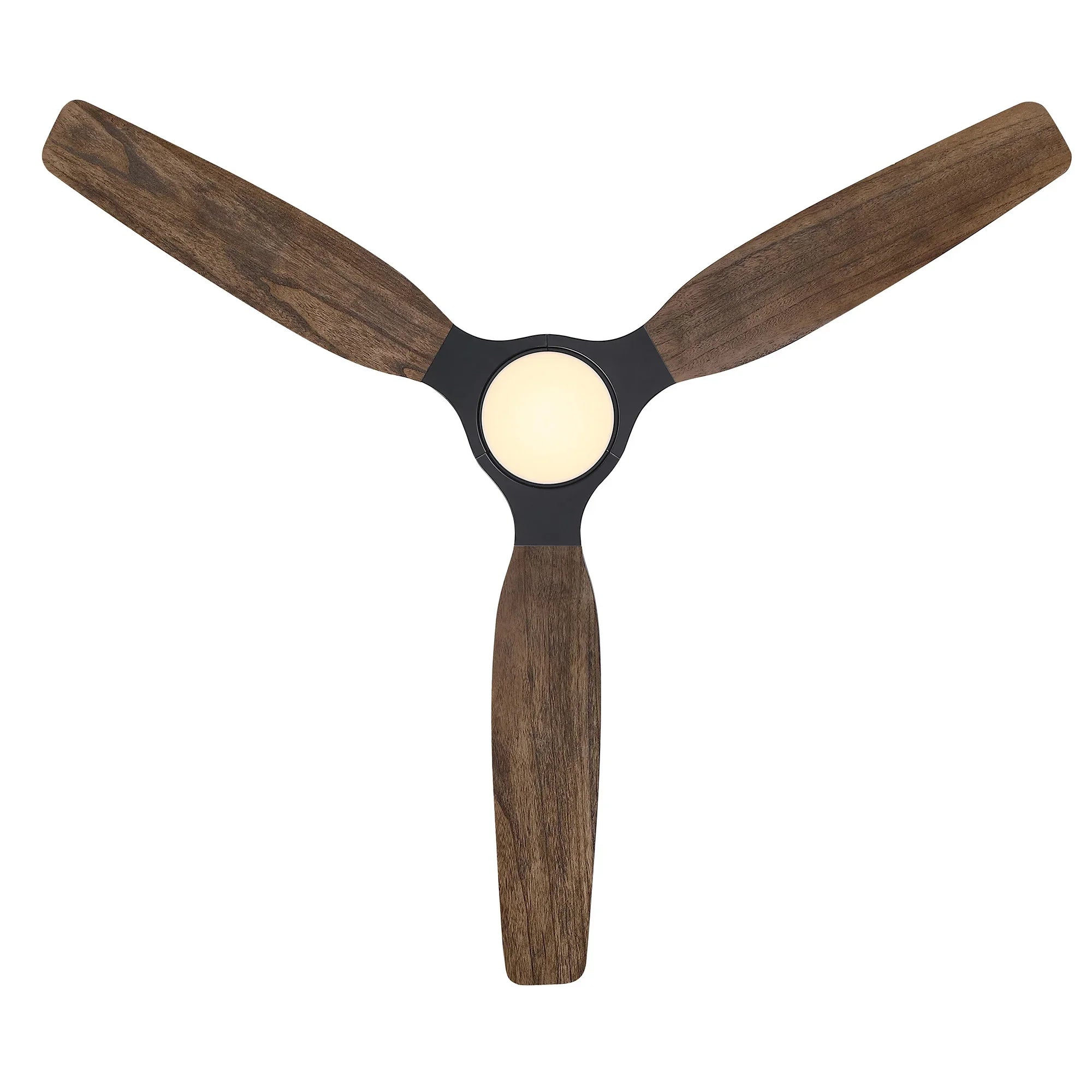 Louise Matte Black Ceiling Fan Ø142 cm with LED Light and 100% Solid Wood Blades