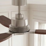 Louise Brushed Nickel/Dark Walnut Ceiling Fan Ø142 cm with 100% Solid Wood Blades