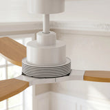 Louise White/Natural Wood Ceiling Fan Ø142 cm with 100% Solid Wood Blades