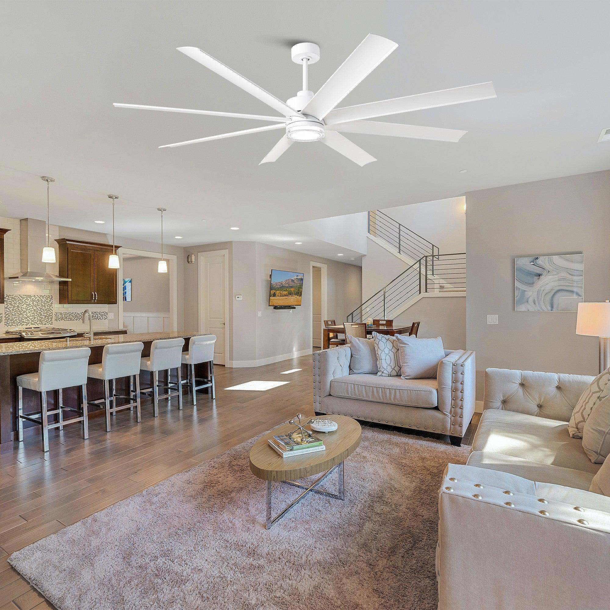 189cm (72") Daugava Modern Downrod Mount Smart Fan with LED Light