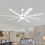 72 Inch Daugava Modern Downrod Mount Smart Fan with LED Light - Parrot Uncle UK