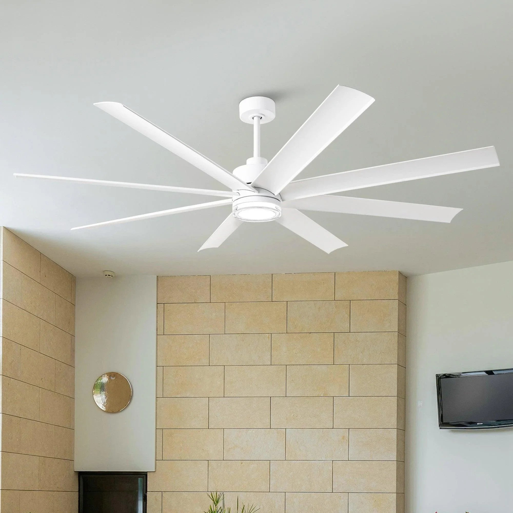 189cm (72") Daugava Modern Downrod Mount Smart Fan with LED Light