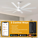 72 Inch Daugava Modern Downrod Mount Smart Fan with LED Light - Parrot Uncle UK