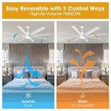 72 Inch Daugava Modern Downrod Mount Smart Fan with LED Light - Parrot Uncle UK
