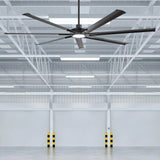 84 Inch 100 Inch Padus Black Large Size Ceiling Fan with Dimmable Lighting and Remote Control