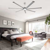 84 Inch 100 Inch Padus Black Large Size Ceiling Fan with Dimmable Lighting and Remote Control
