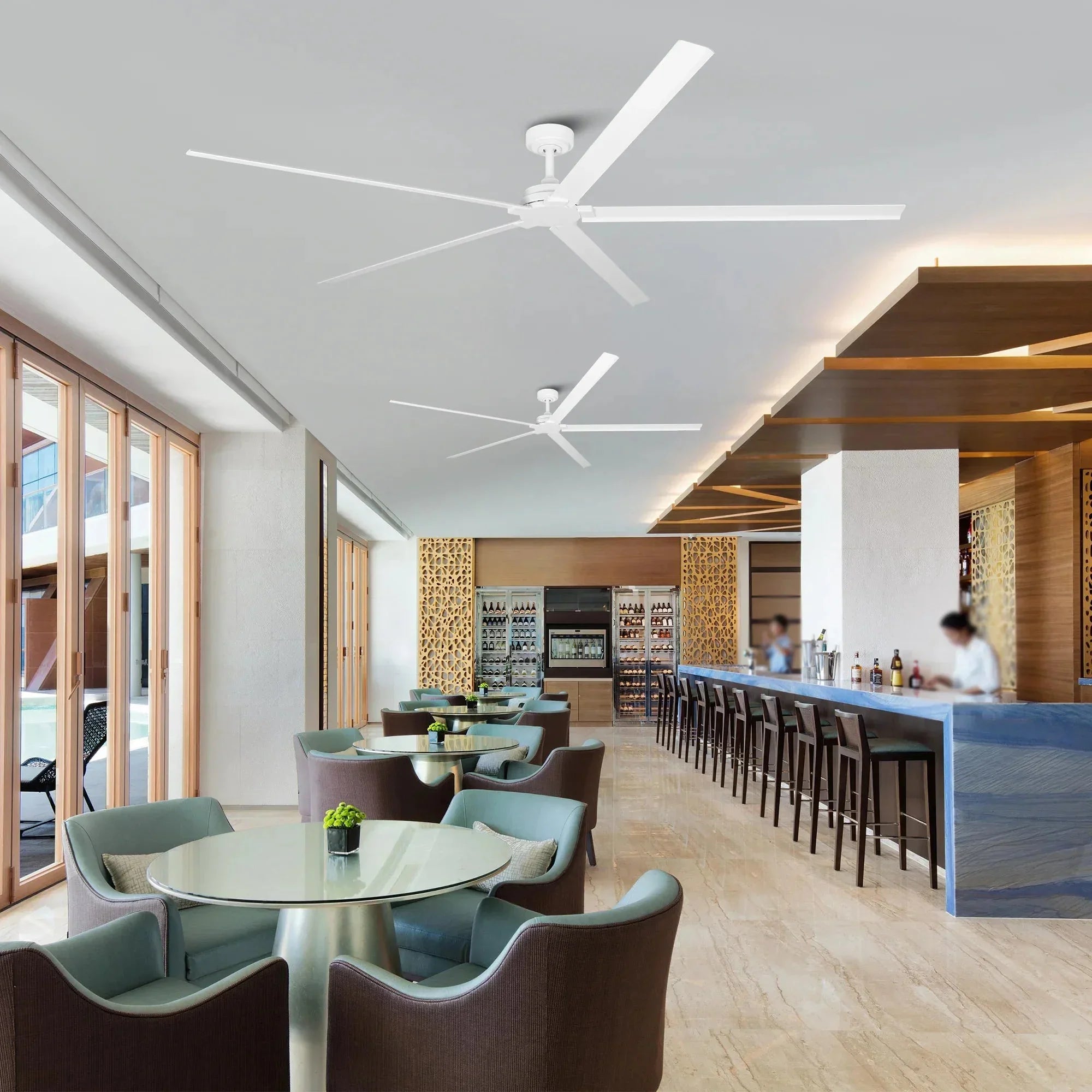 189cm (72") 213cm (84") Winni All-Aluminum IPX4 Outdoor Ceiling Fan with Remote Control