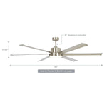 65 Inch Freda DC Motor Modern Downrod Ceiling Fan with LED Light and Remote Control - Parrot Uncle UK