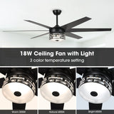 70" Modern DC Motor Downrod Mount Reversible Ceiling Fan with Lighting and Remote Control - Parrot Uncle UK