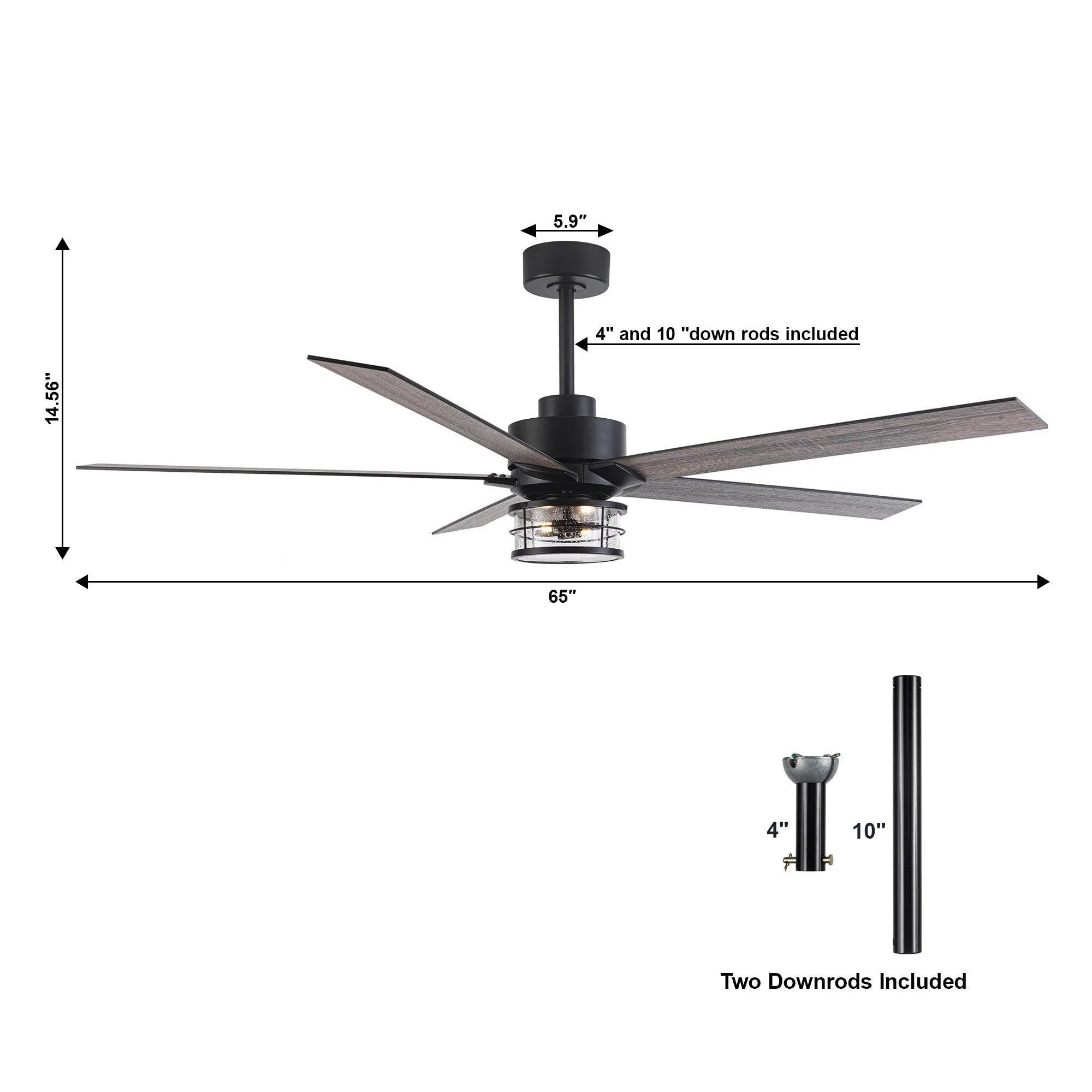 65" Modern Reversible Ceiling Fan with Lighting and Remote Control - Parrot Uncle UK