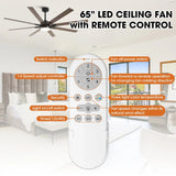 65 Inch Teresa Modern Double-sided Blades Ceiling Fan with Remote Control and LED Light - Parrot Uncle UK