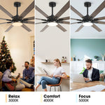 65 Inch Teresa Modern Double-sided Blades Ceiling Fan with Remote Control and LED Light - Parrot Uncle UK
