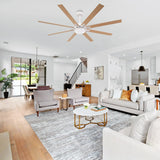 65 Inch Teresa Modern Double-sided Blades Ceiling Fan with Remote Control and LED Light - Parrot Uncle UK