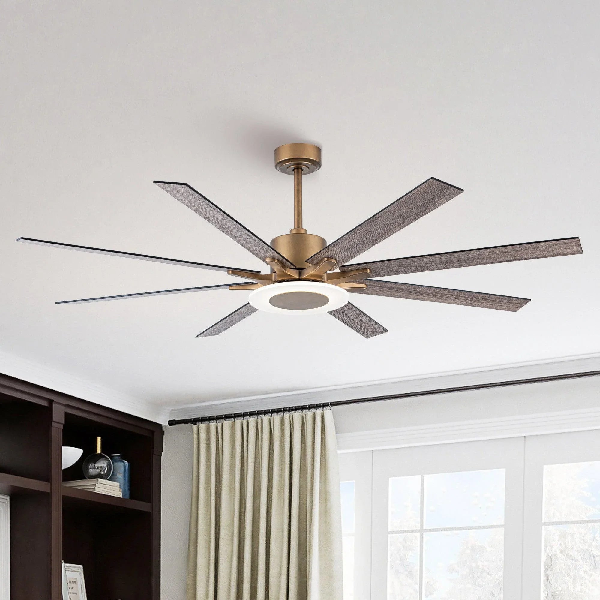 165cm (65") Godavari Industrial Downrod Mount Reversible Ceiling Fan with LED Lighting and Remote Control