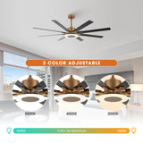 65" Godavari Industrial Downrod Mount Reversible Ceiling Fan with LED Lighting and Remote Control