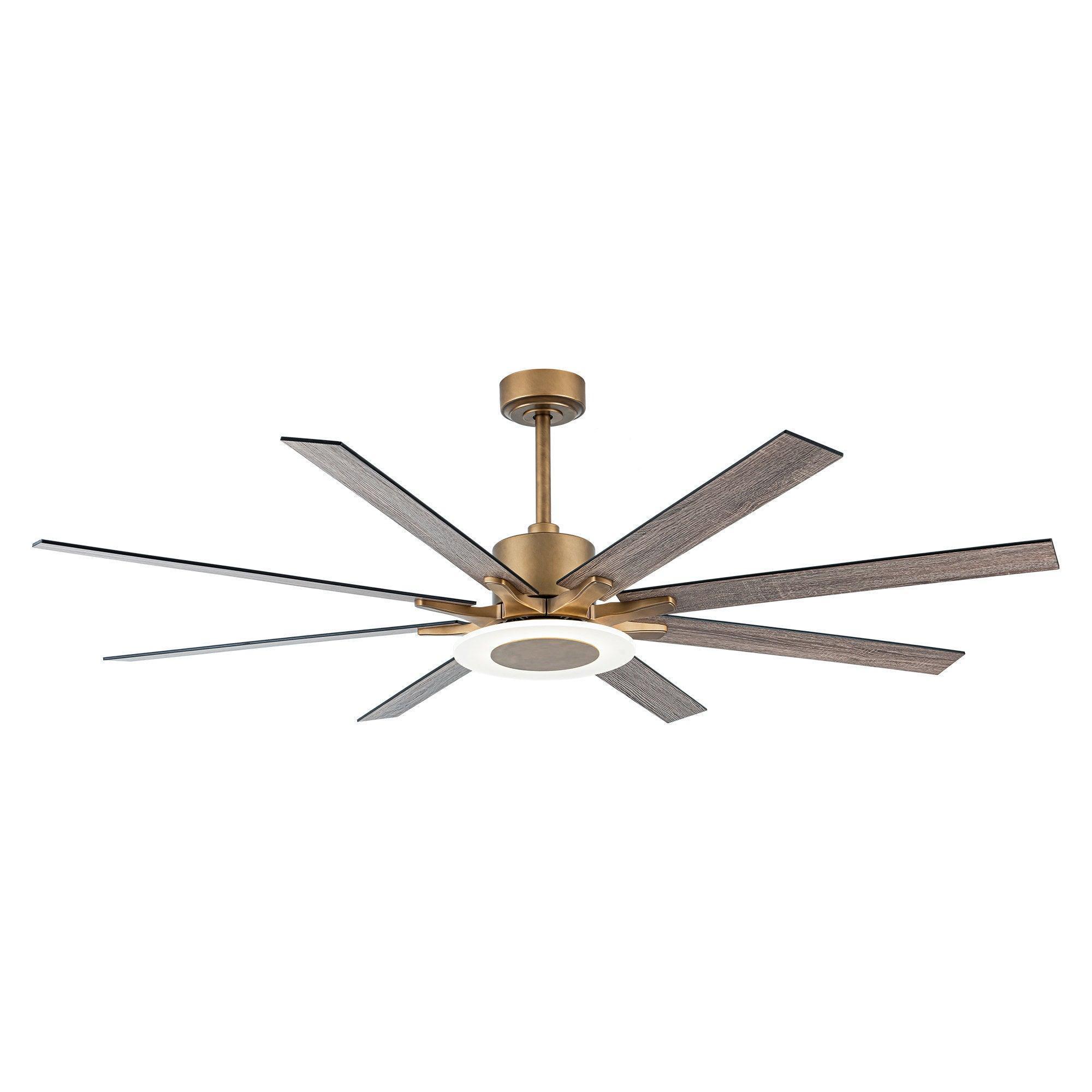165cm (65") Godavari Industrial Downrod Mount Reversible Ceiling Fan with LED Lighting and Remote Control