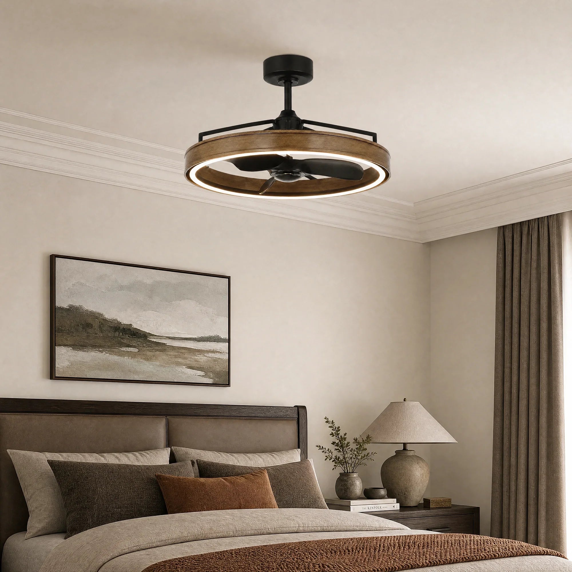 BEXLEY Ceiling Fan Ø69 cm with LED Light and Hidden Blades