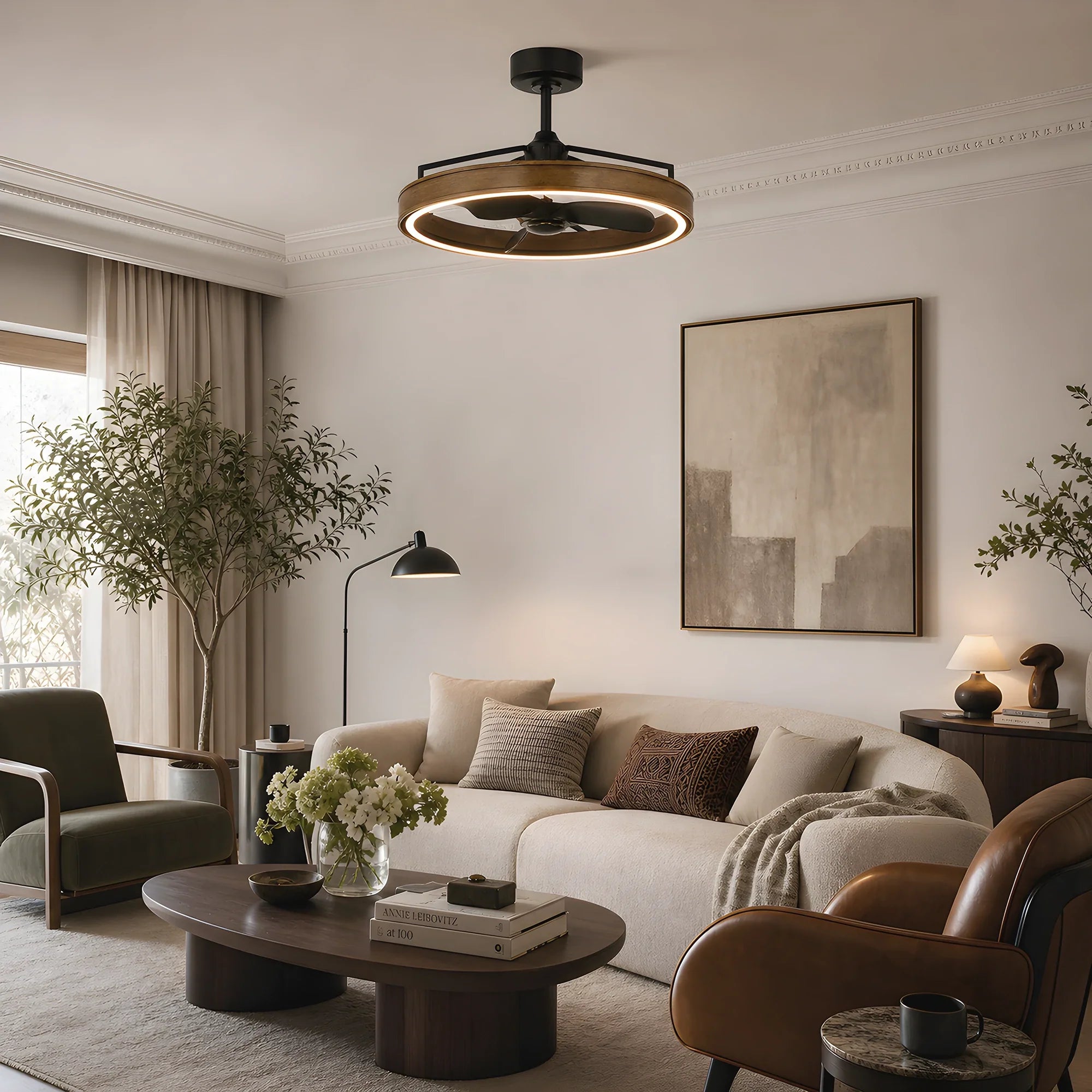 BEXLEY Ceiling Fan Ø69 cm with LED Light and Hidden Blades