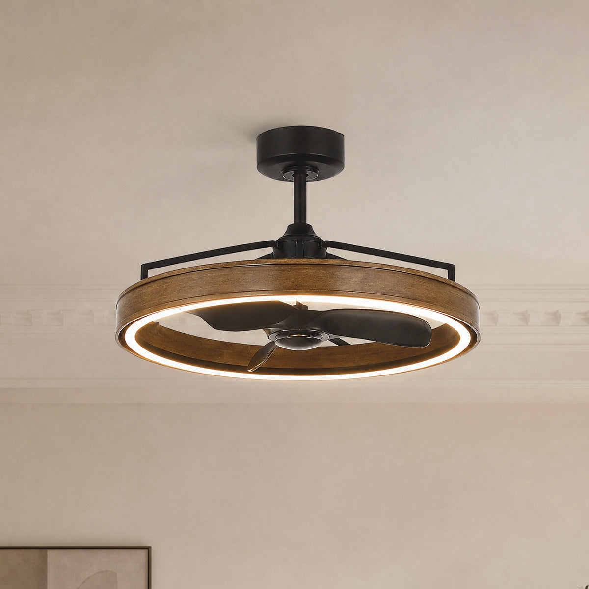 BEXLEY Ceiling Fan Ø69 cm with LED Light and Hidden Blades