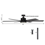 65" Amold Industrial Downrod Mount Ceiling Fan with Lighting and Remote Control - Parrot Uncle UK