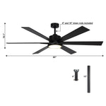 65" Amold Industrial Downrod Mount Ceiling Fan with Lighting and Remote Control - Parrot Uncle UK