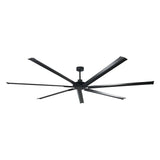 84 Inch 100 Inch Padus Black Large Size Ceiling Fan with Dimmable Lighting and Remote Control