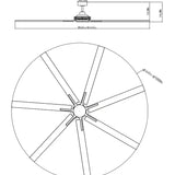 84 Inch 100 Inch Silent Storm Extra Large Ceiling Fan with Remote Control