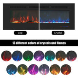 1880mm 74" EF74R Pro Wall Mounted Electric Fire with 13 Flame Colors Built-In Electric Fire with Remote Control 750/1500W