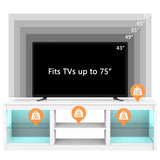 168cm LED TV Stand Fits Up to 75" TVs with LED Shelf Lighting