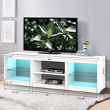168cm LED TV Stand Fits Up to 75" TVs with LED Shelf Lighting