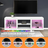 168cm LED TV Stand Fits Up to 75" TVs with LED Shelf Lighting