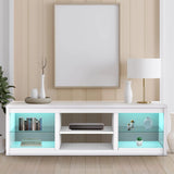 168cm LED TV Stand Fits Up to 75" TVs with LED Shelf Lighting
