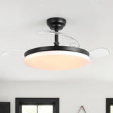 Cielo Ultra-Quiet DC Motor Black Ceiling Fan Ø100 cm with 3 Retractable Blades and LED Light