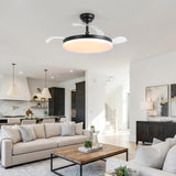 Cielo Ultra-Quiet DC Motor Black Ceiling Fan Ø100 cm with 3 Retractable Blades and LED Light