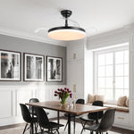 Cielo Ultra-Quiet DC Motor Black Ceiling Fan Ø100 cm with 3 Retractable Blades and LED Light
