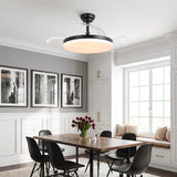 Cielo Ultra-Quiet DC Motor Black Ceiling Fan Ø100 cm with 3 Retractable Blades and LED Light