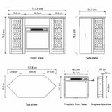 Qubeco 114cm/45" Corner TV Stand with Electric Fire Console Table with 2 Metal Mesh Doors