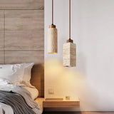 Wabi Sabi Travertine Stone Pendant Lights, Ø 15cm, Natural Stone LED Ceiling Light