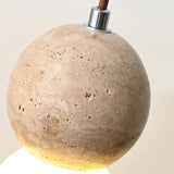 Wabi Sabi Travertine Stone Pendant Lights, Ø 10cm, Natural Stone LED Ceiling Light