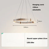 Elegant Ringo Travertine Stone Pendant Lights, Ø 40cm, Natural Stone Ring Chandelier LED Ceiling Light